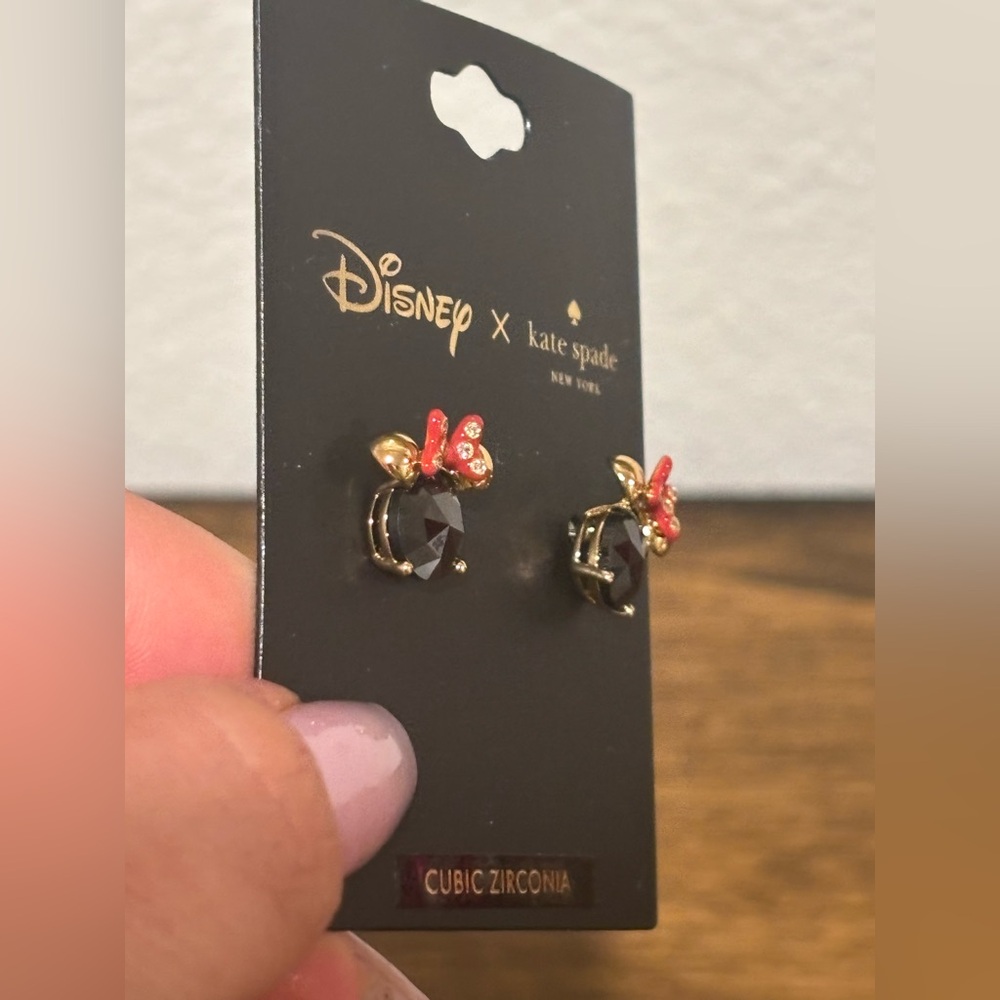 kate spade Disney Minnie Mouse Black and Red Crystal Stud Earrings - Picture 4 of 5